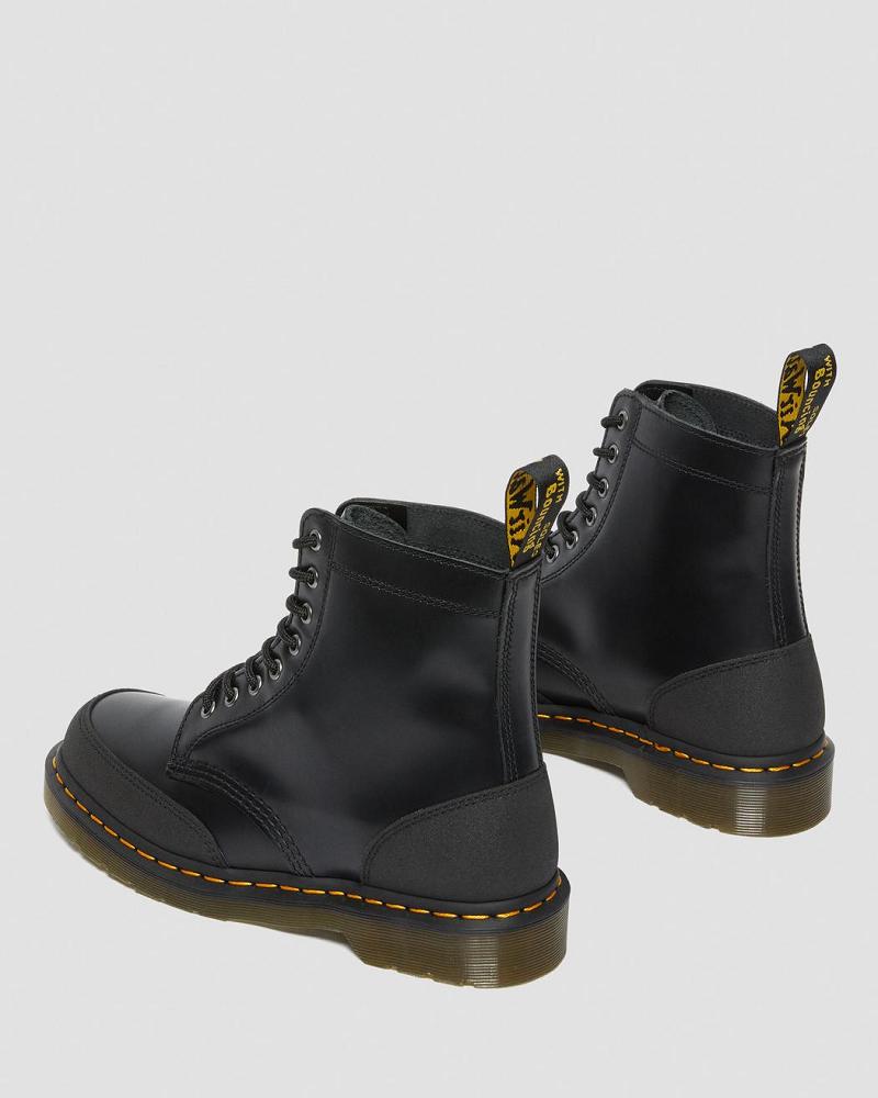 Black Men's Dr Martens 1460 Guard Panel Leather Lace Up Boots | CA 513ZUT